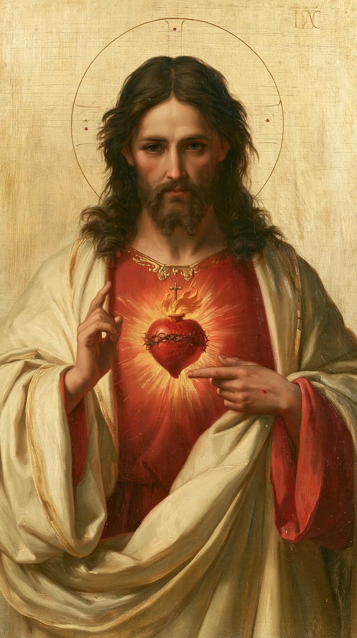 The Sacred Heart of Jesus — The Blessing in Pale Gold
