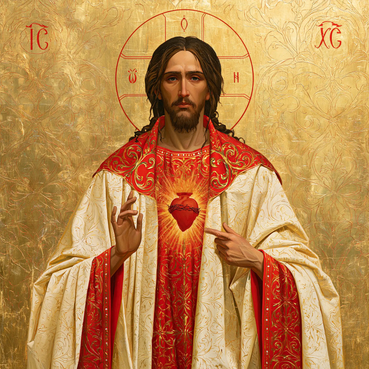Sacred Heart of Jesus - Contemporary Byzantine · Square n° 1
