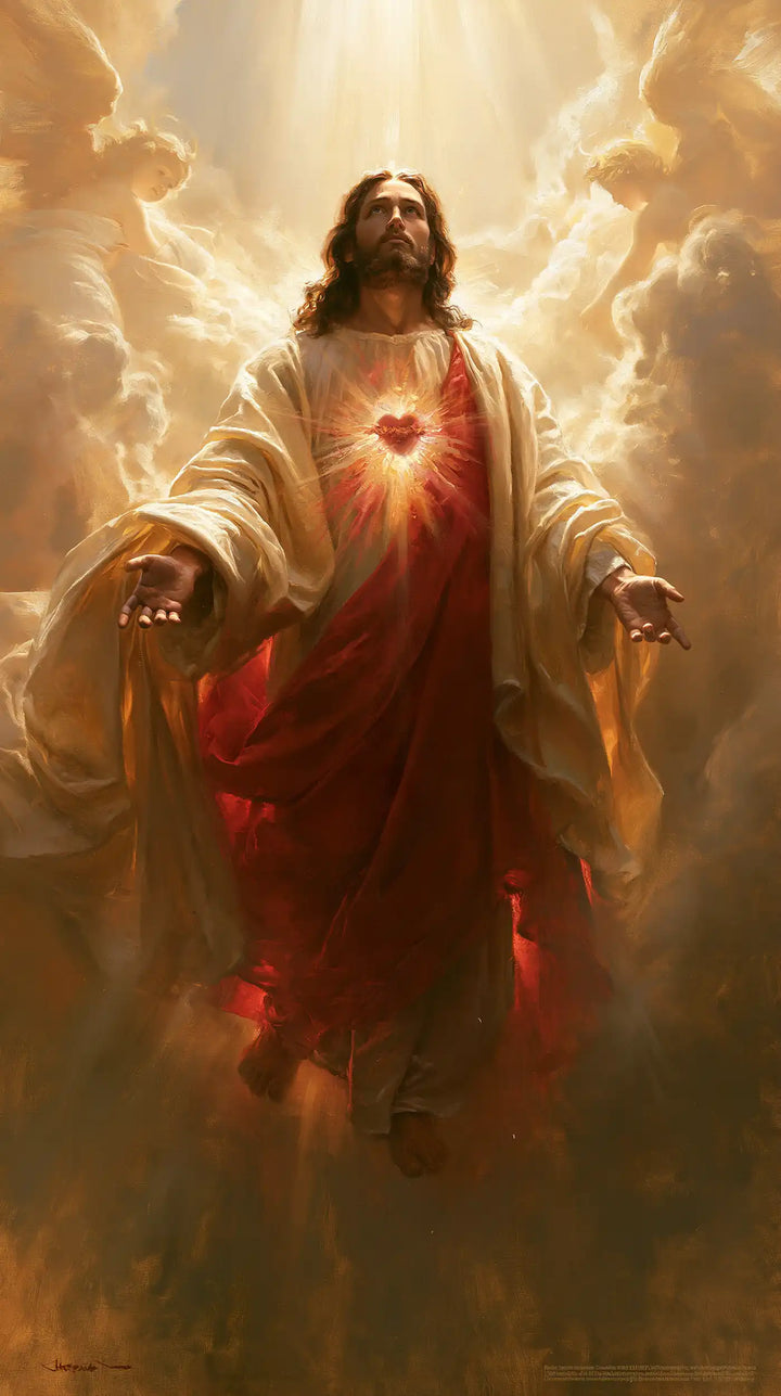 The Sacred Heart of Jesus — Light at the Tips of Offered Palms