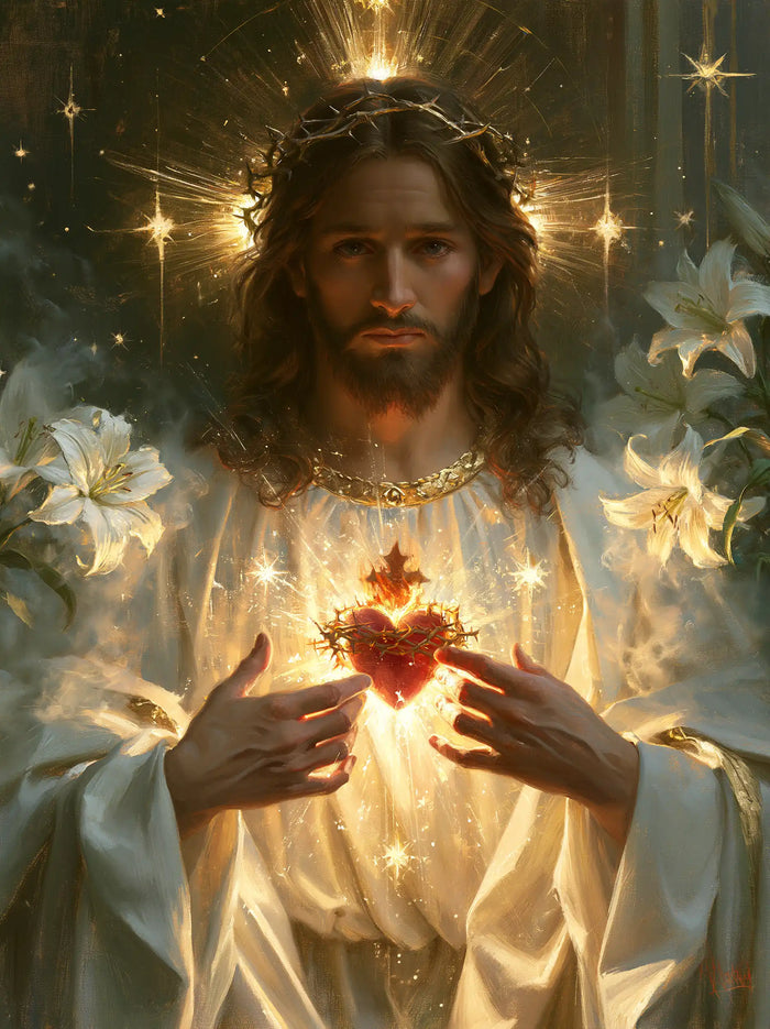 The Sacred Heart of Jesus — Thorns Beneath the Crown of Stars