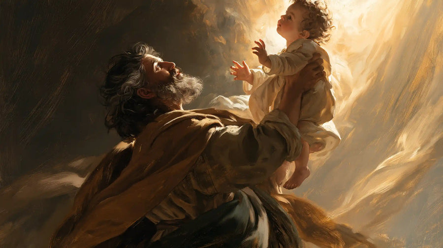Saint Joseph with the Child Jesus – Theatrical Baroque · Landscape no. 3