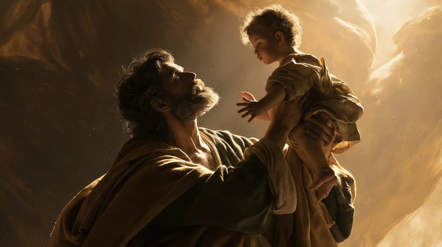 Saint Joseph with the Child Jesus – Theatrical Baroque · Landscape no. 7