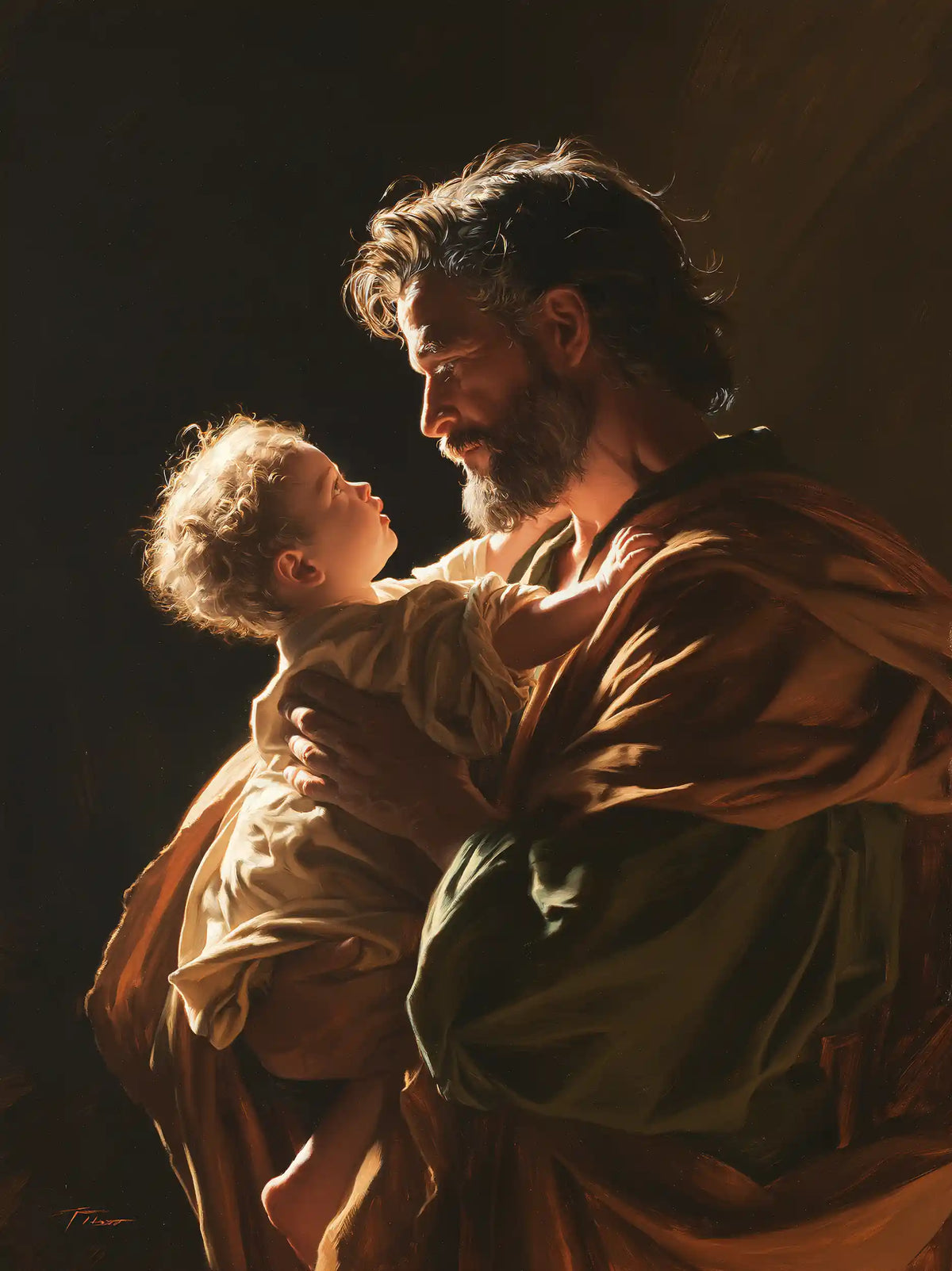 Saint Joseph with the Child Jesus – Theatrical Baroque · Portrait no. 5
