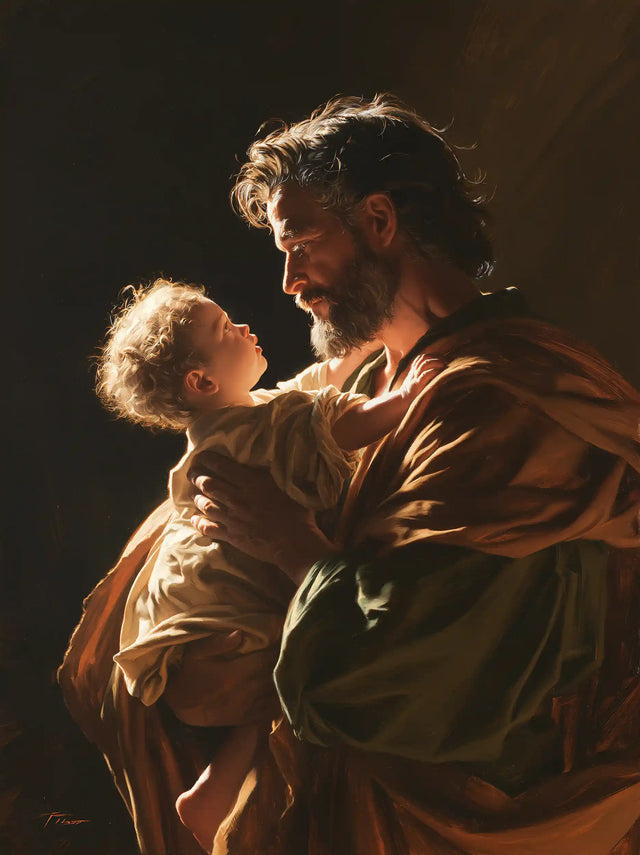 Saint Joseph with the Child Jesus – Theatrical Baroque · Portrait no. 5