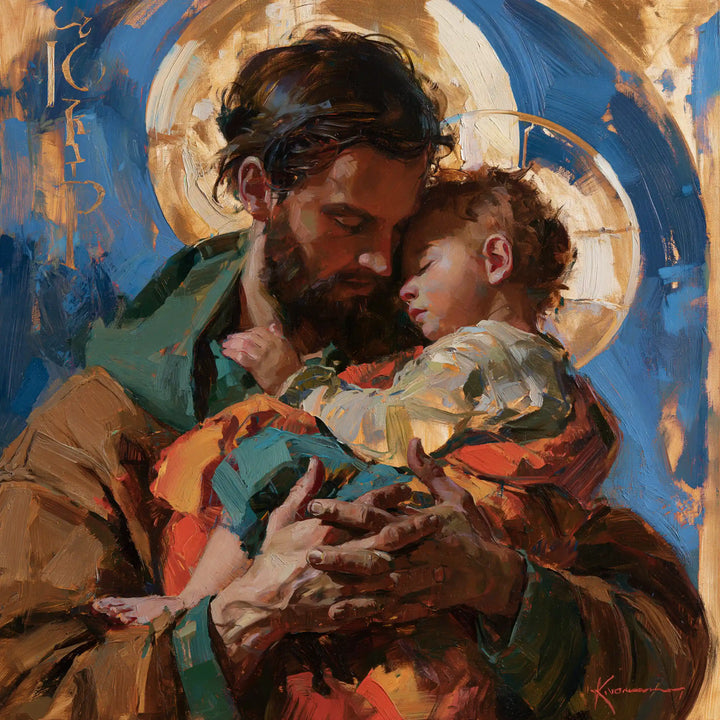 Saint Joseph with the Child Jesus – Expressionist · Square no. 6