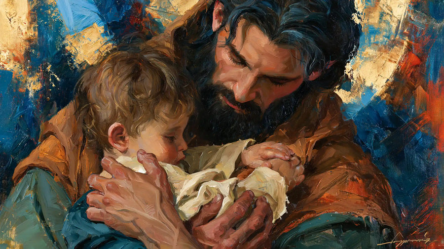 Saint Joseph with the Child Jesus – Expressionist · Landscape no. 12