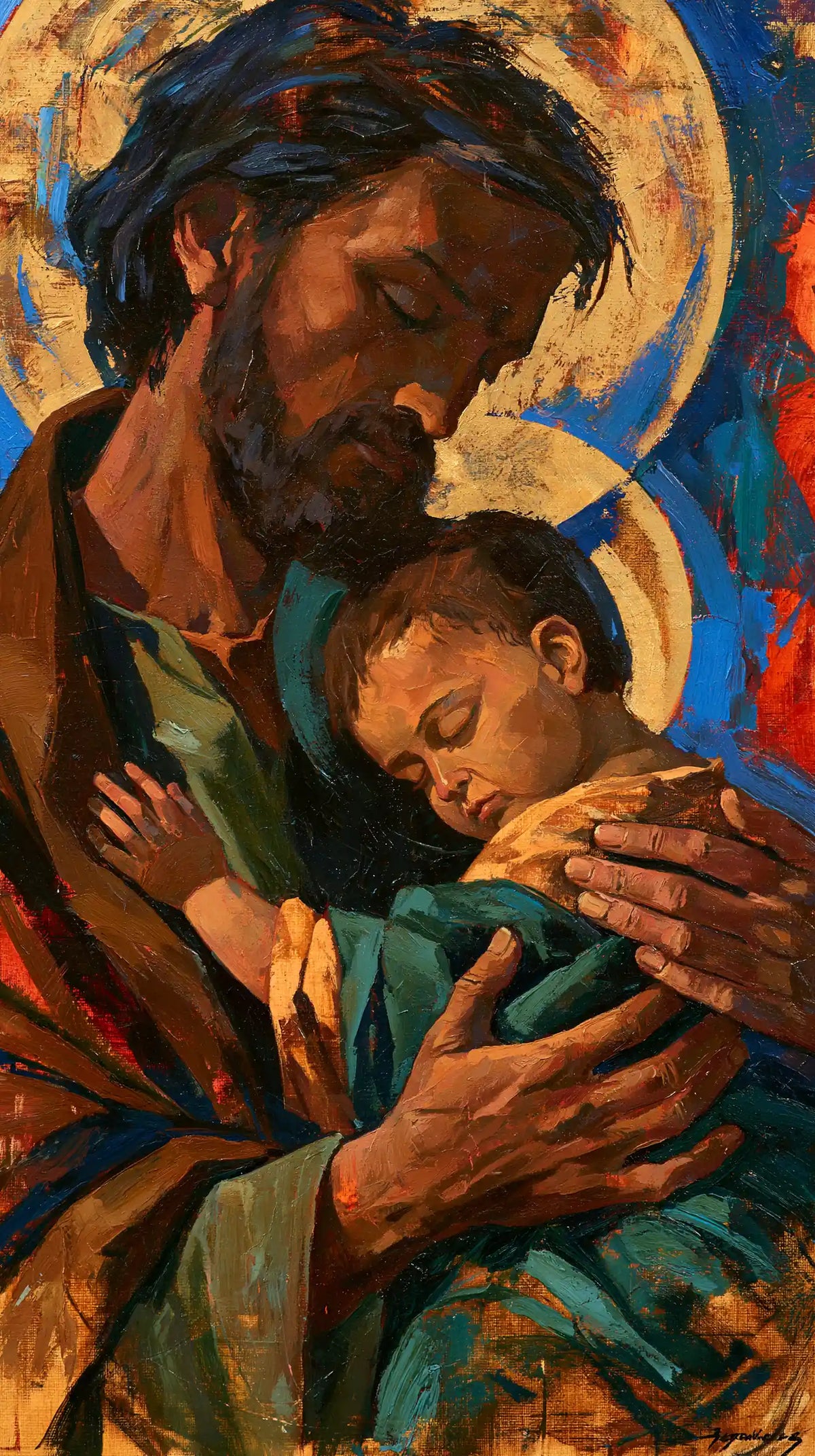 Saint Joseph with the Child Jesus – Expressionist · Portrait no. 5