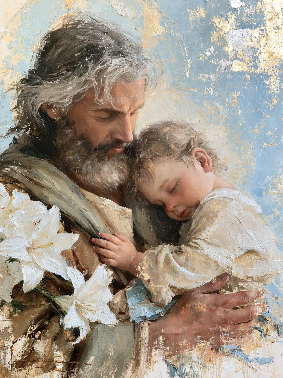 Saint Joseph with the Child Jesus – Impressionist · Portrait no. 9