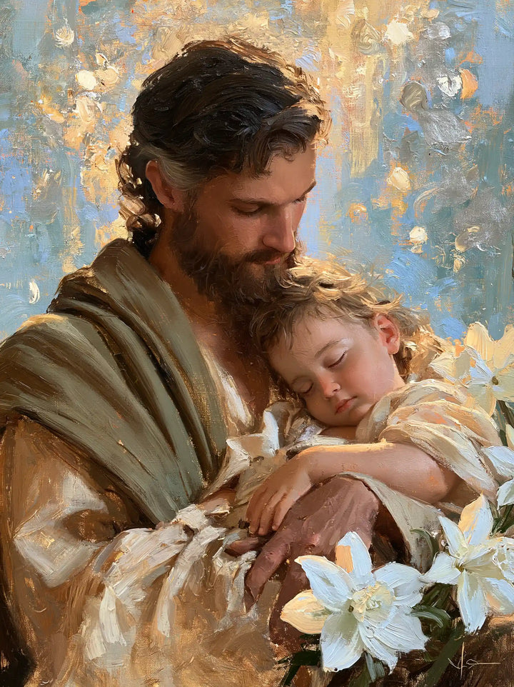 Saint Joseph with the Child Jesus – Impressionist · Portrait no. 13