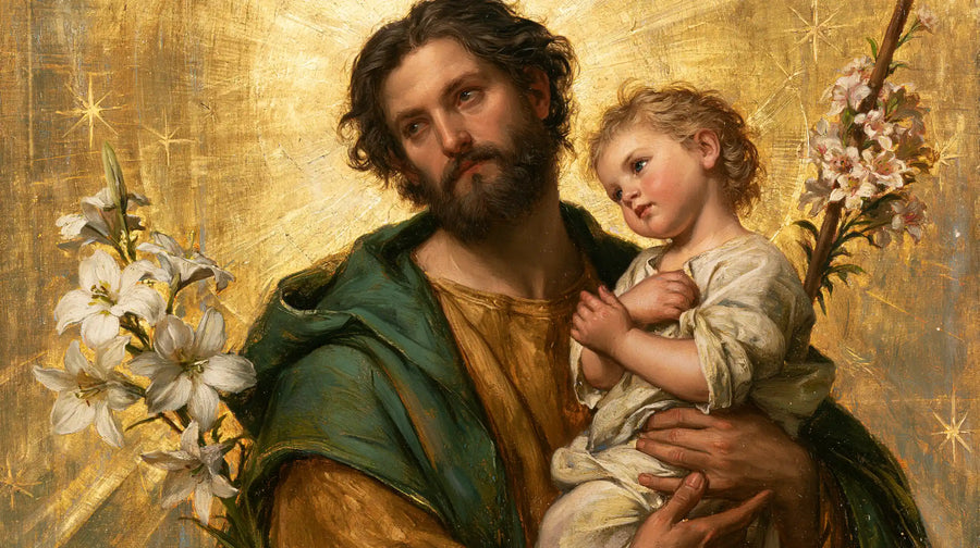 Saint Joseph with the Child Jesus – Sacred Gold · Landscape no. 13