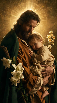 Saint Joseph with the Child Jesus – Sacred Gold · Portrait no. 7