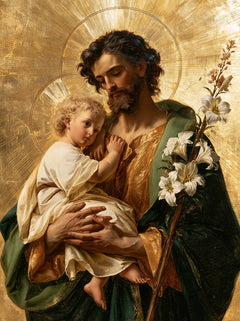 Saint Joseph with the Child Jesus – Sacred Gold · Portrait no. 14