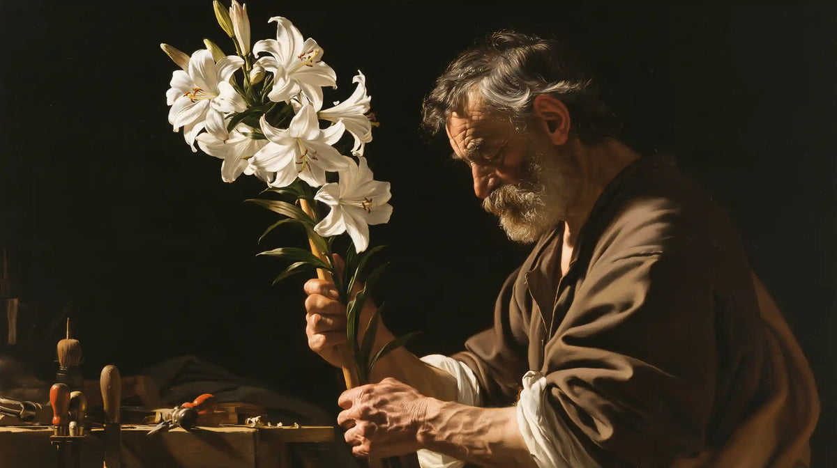 Saint Joseph – Caravaggio Tenebrism · Landscape no. 5
