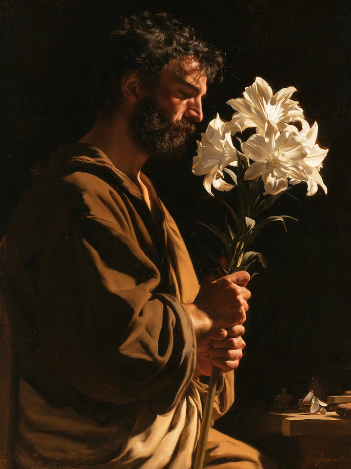 Saint Joseph – Caravaggio Tenebrism · Portrait no. 1