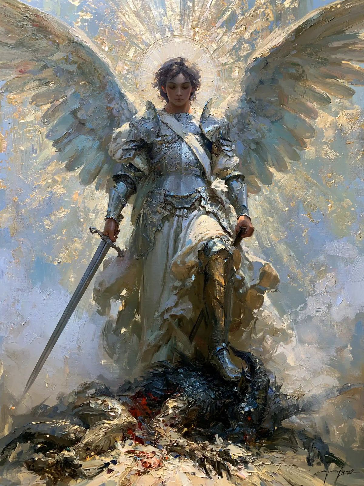 Saint Michael the Archangel – Impressionist · Portrait no. 13