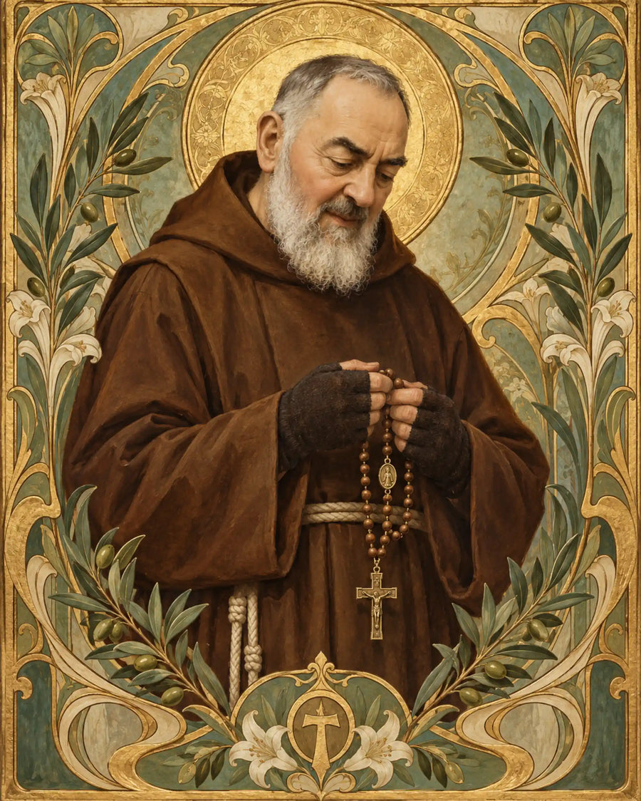 Padre Pio – Sacred Art Nouveau · Portrait no. 1