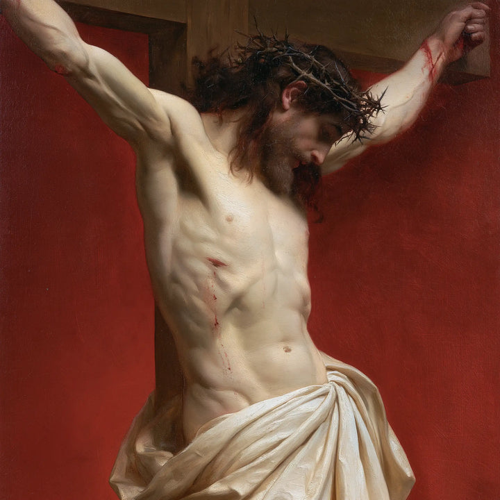 The Crucifixion – Carmine Prayer Beneath the Cross