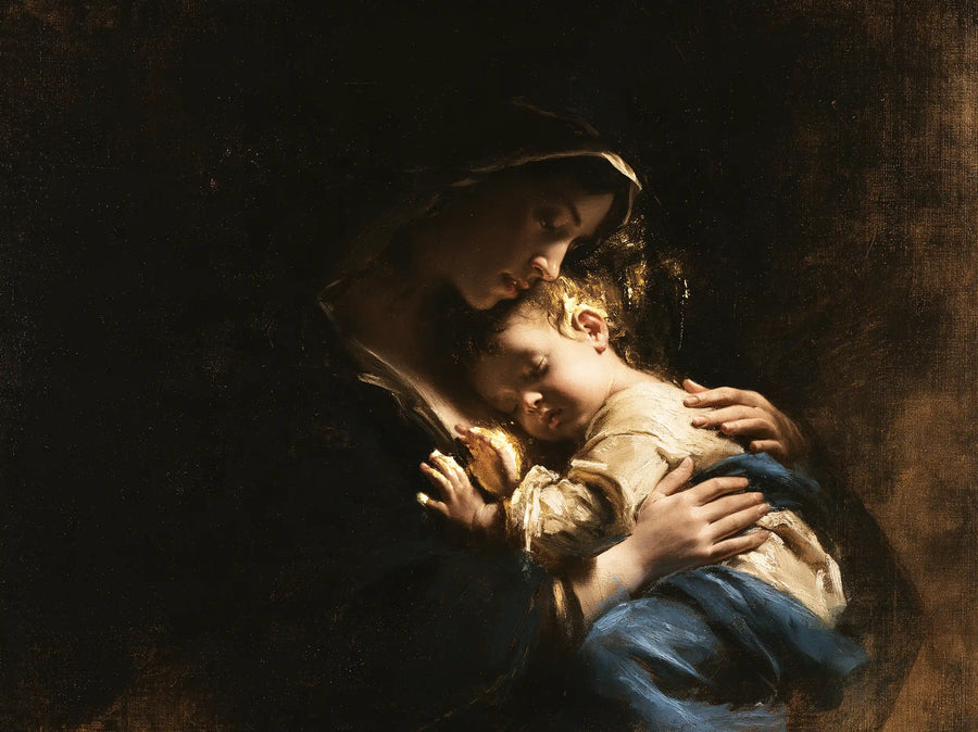Virgin Mary and Child Jesus - Black and Gold · Landscape n° 6