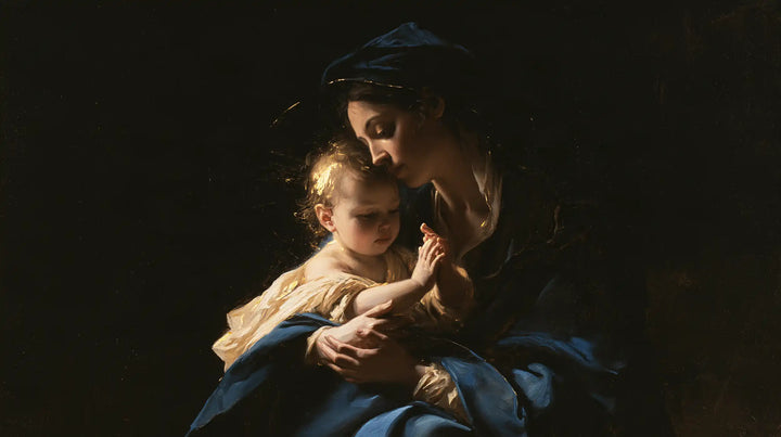 Virgin Mary and Child Jesus - Black and Gold · Landscape n° 19