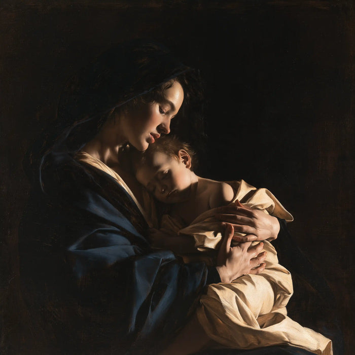 The Virgin and Child — The Sleeping Cheek against the Blue Heart