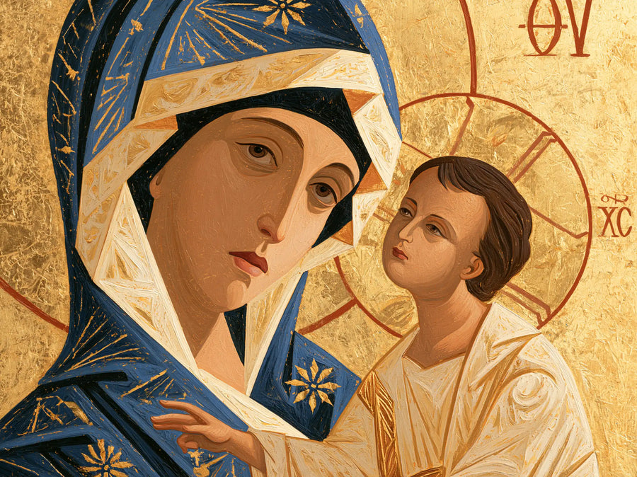 Virgin Mary and Child Jesus - Contemporary Byzantine · Landscape n° 6
