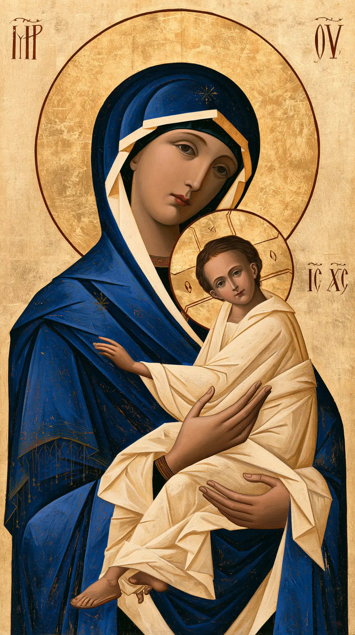 Virgin Mary and Child Jesus - Contemporary Byzantine · Portrait n° 1