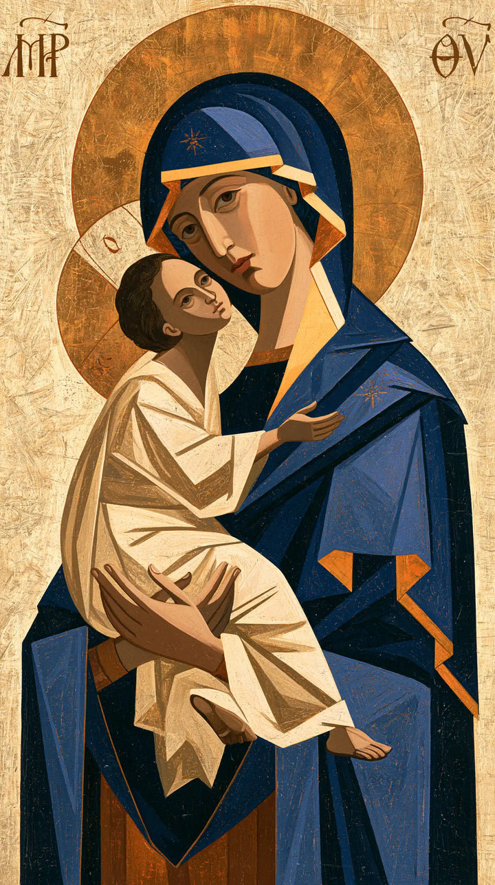 Virgin Mary and Child Jesus - Contemporary Byzantine · Portrait n° 13