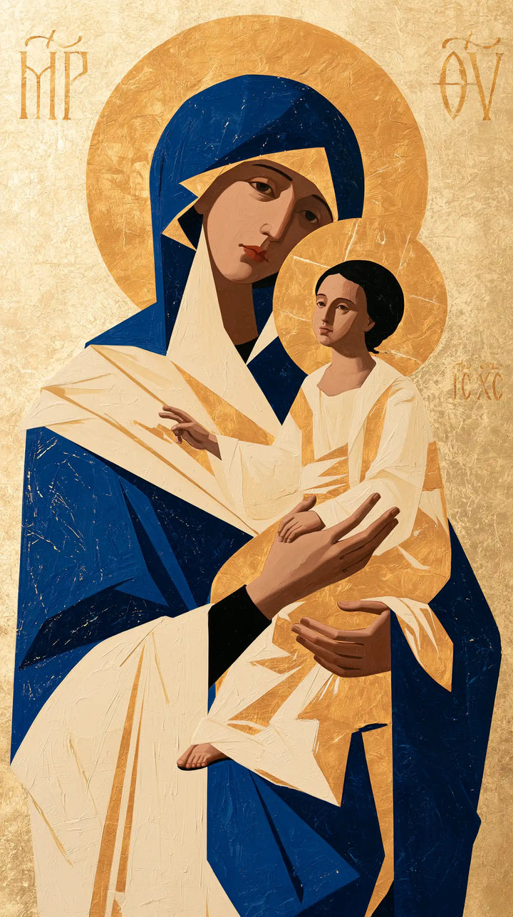 Virgin Mary and Child Jesus - Contemporary Byzantine · Portrait n° 14