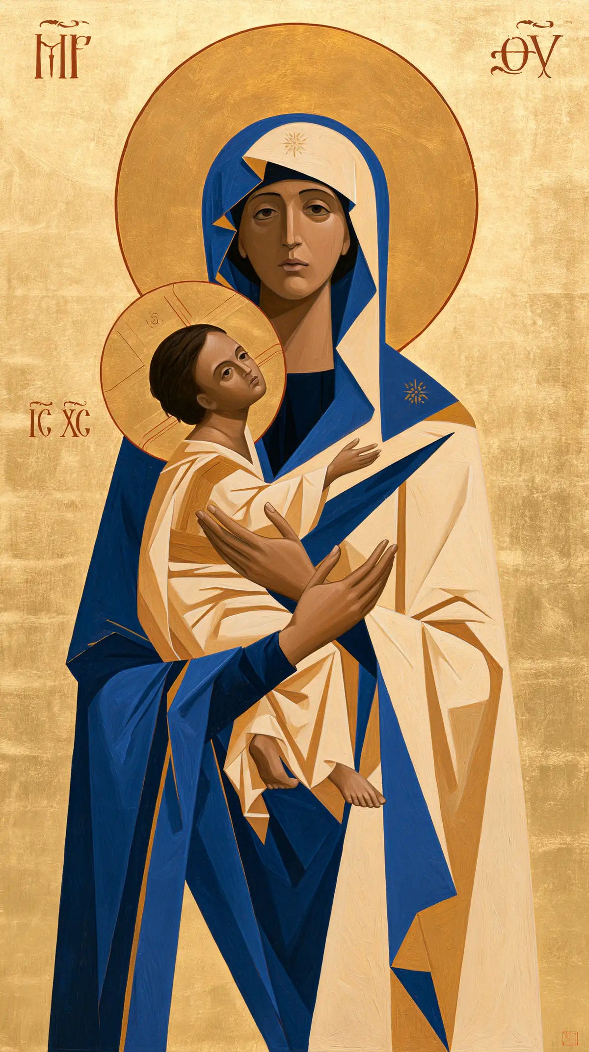 the Virgin Mary and the Child Jesus in Contemporary Byzantine style, portrait Christian artwork no. 16