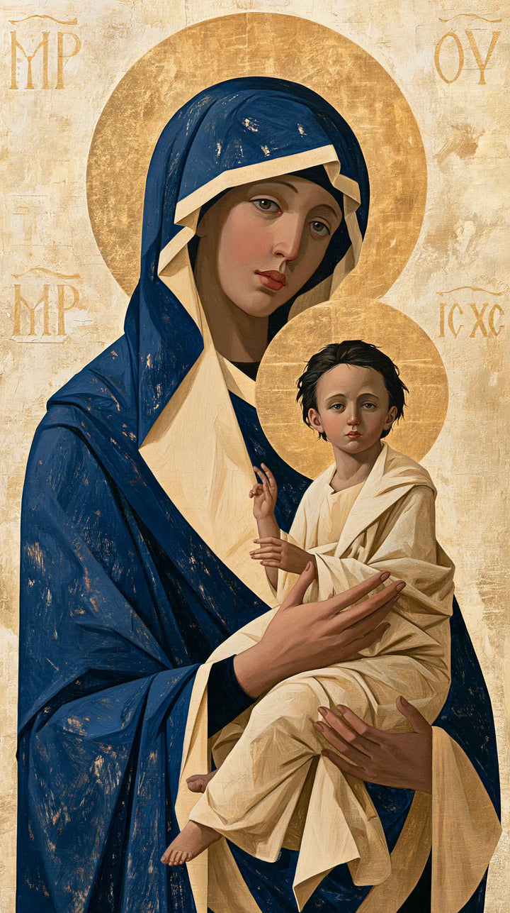 Virgin Mary and Child Jesus - Contemporary Byzantine · Portrait n° 18