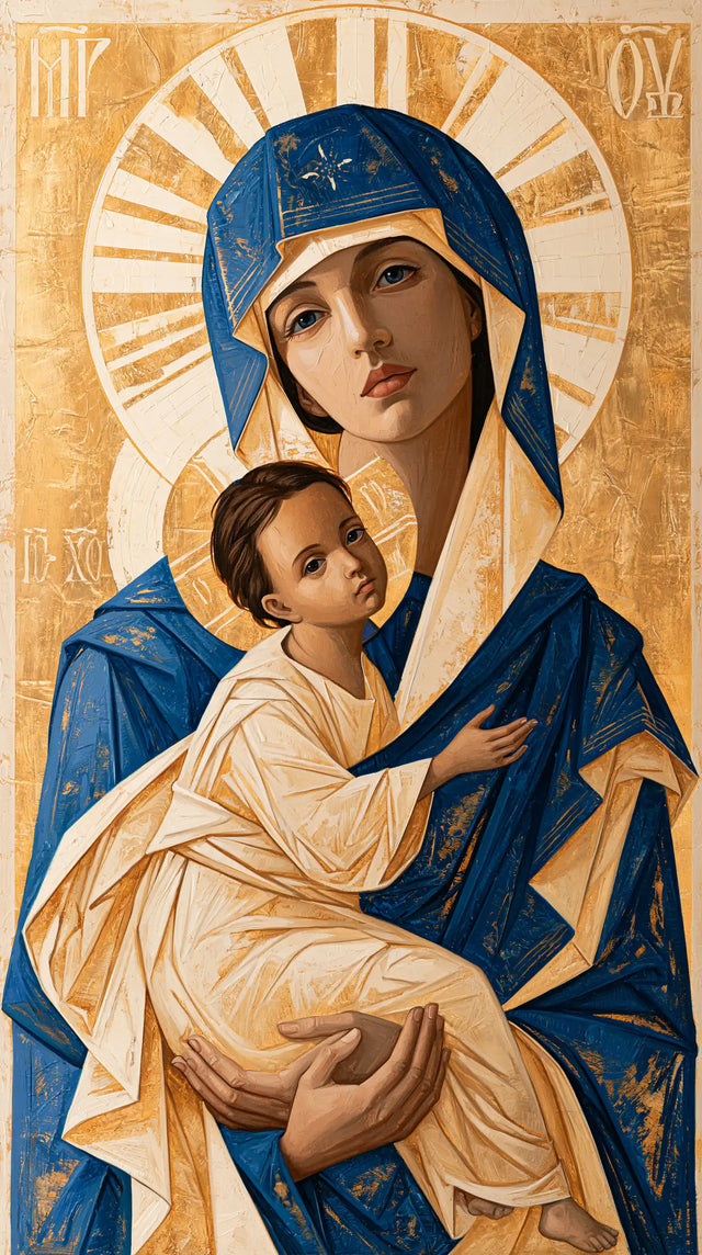 Virgin Mary and Child Jesus - Contemporary Byzantine · Portrait n° 21