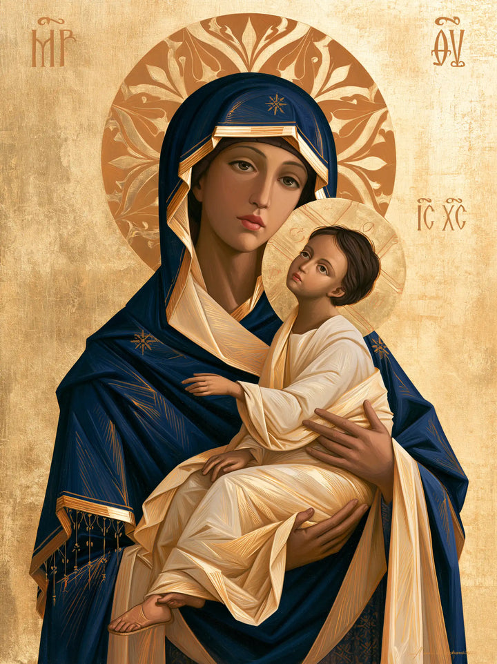 Virgin Mary and Child Jesus - Contemporary Byzantine · Portrait n° 28