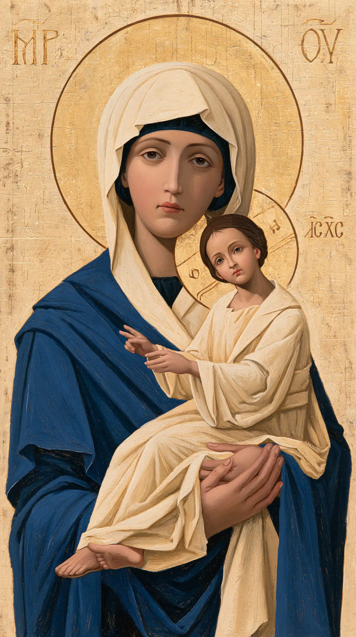 Virgin Mary and Child Jesus - Contemporary Byzantine · Portrait n° 29