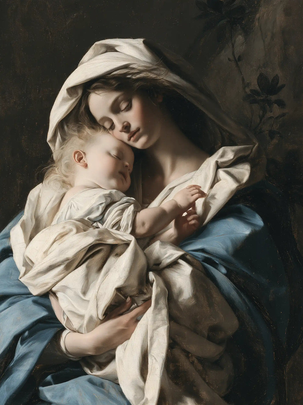 the Virgin Mary with the Child Jesus in Florentine Renaissance style, portrait Christian artwork no. 36