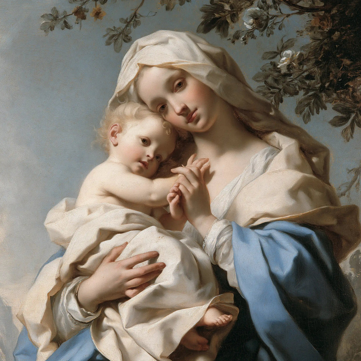 The Virgin and Child — Tender Fingers Beneath the Leaves