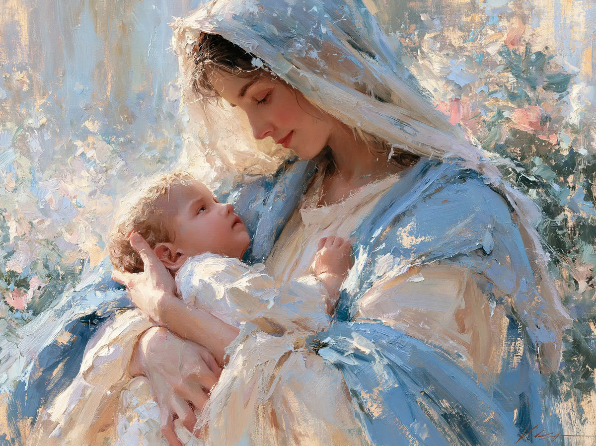 Virgin Mary and Child Jesus - Impressionist · Landscape n° 9