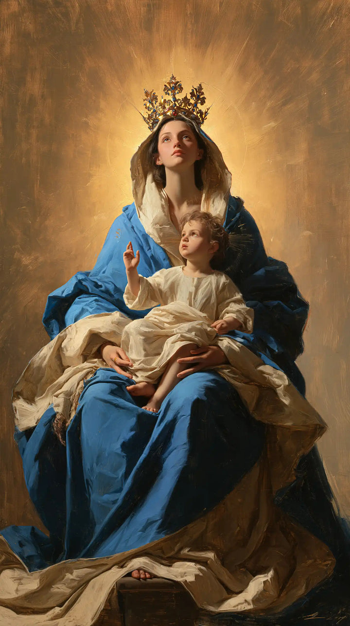 The Virgin and Child — The Crowned Gaze Towards the Rays