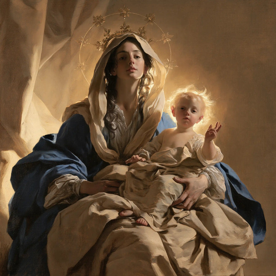 Virgin Mary and Child Jesus - Majestic Virgin and Child · Square n° 5