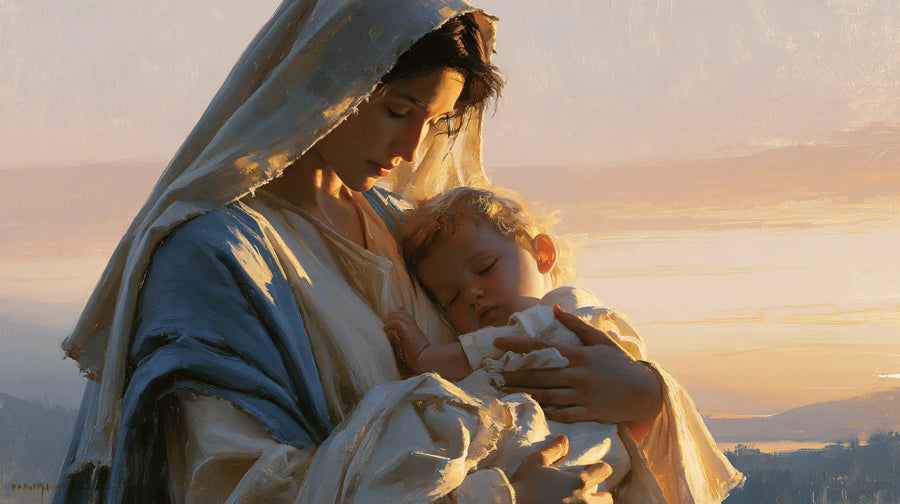 Virgin Mary and Child Jesus - Mary and Jesus at Dawn · Landscape n° 5