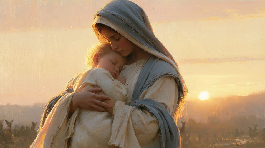 Virgin Mary and Child Jesus - Mary and Jesus at Dawn · Landscape n° 9