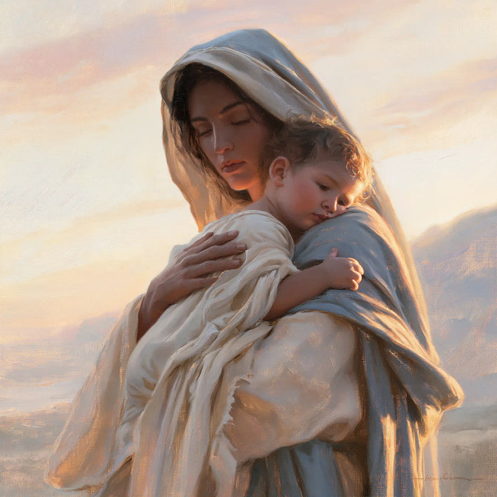 Virgin Mary and Child Jesus - Mary and Jesus at Dawn · Square n° 2