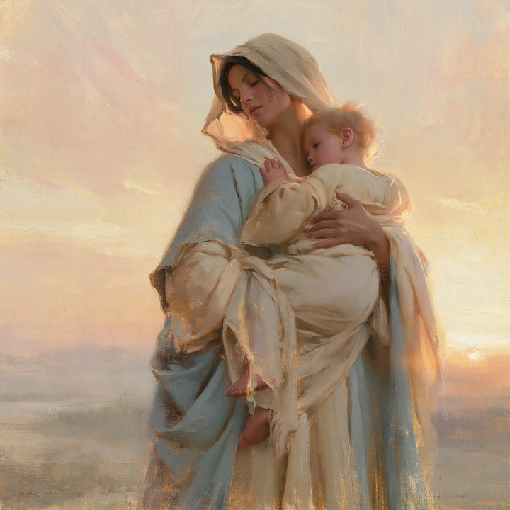 Virgin Mary and Child Jesus - Mary and Jesus at Dawn · Square n° 3