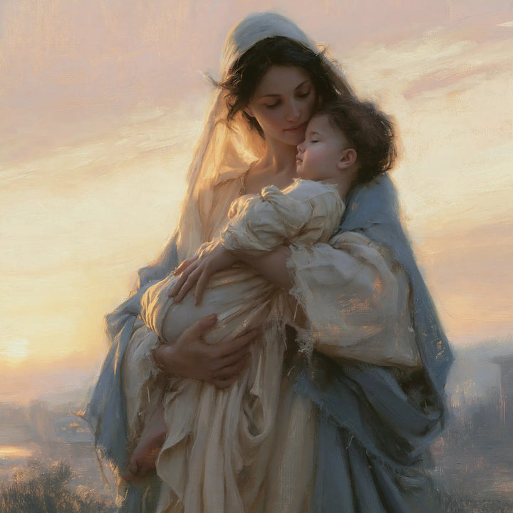 Virgin Mary and Child Jesus - Mary and Jesus at Dawn · Square n° 5