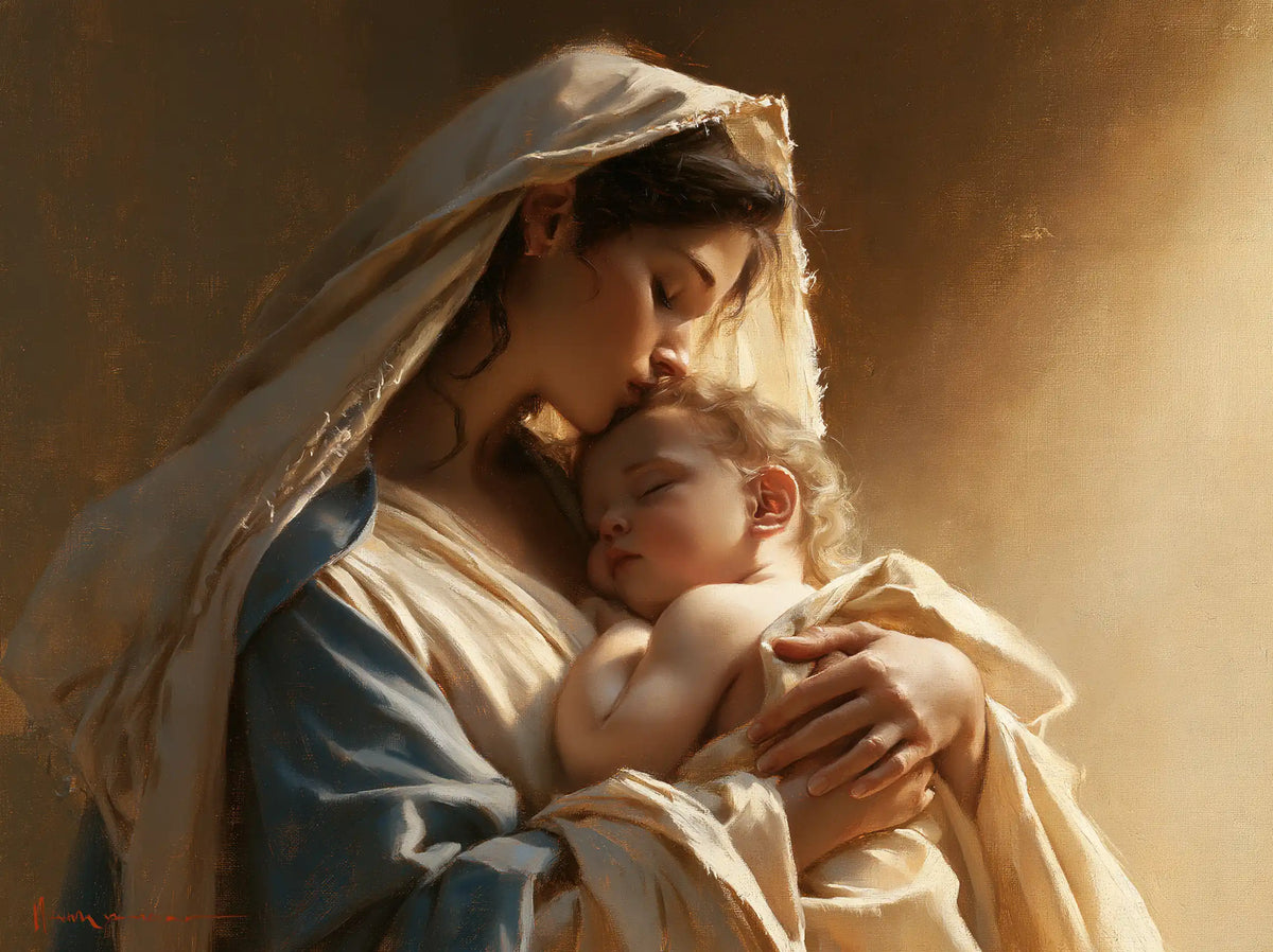 The Virgin and Child — A Hand Resting upon Bare Slumber