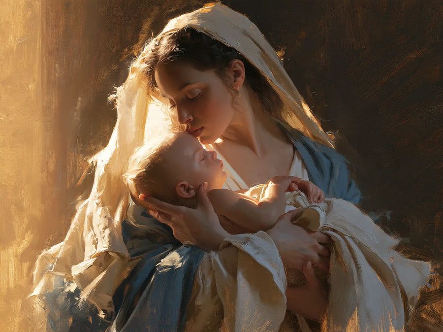 Virgin Mary and Child Jesus - Mary Embracing the Child Jesus · Landscape n° 6