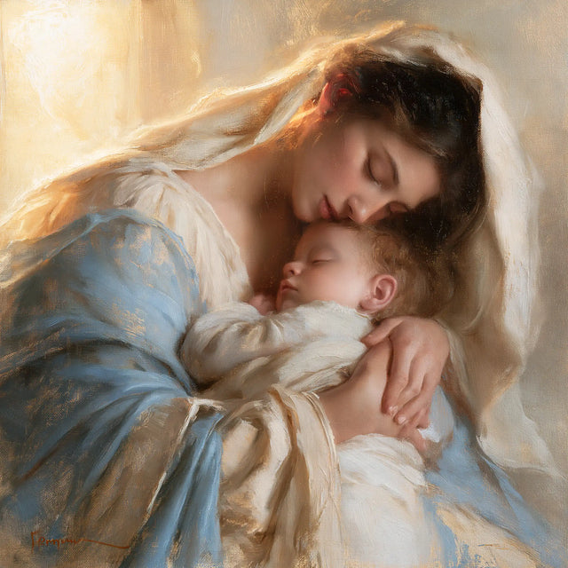 Virgin Mary and Child Jesus - Mary Embracing the Child Jesus · Square n° 2