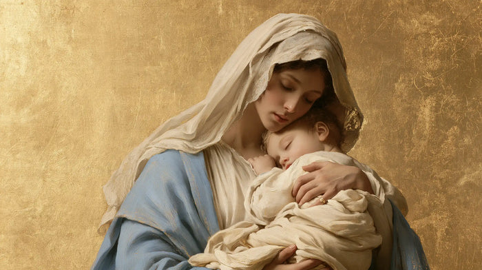 The Virgin and Child — The Cream-Veiled Refuge Against Gold