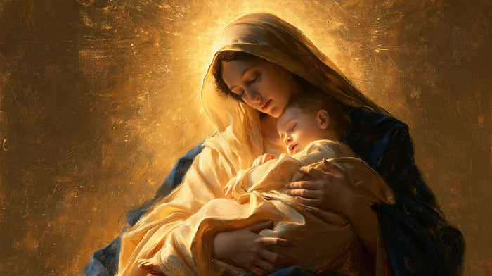 The Virgin and Child — Cradled in Amber Light