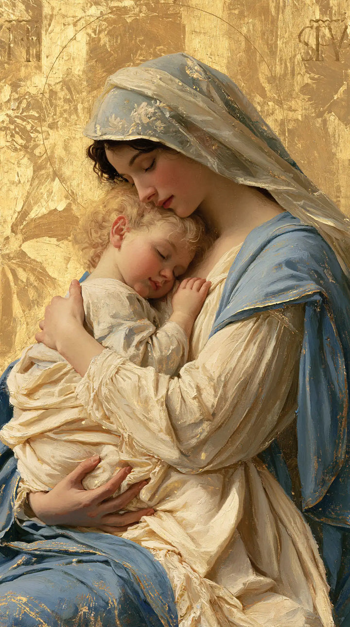 Virgin Mary and Child Jesus - Sacred Gold · Portrait n° 13