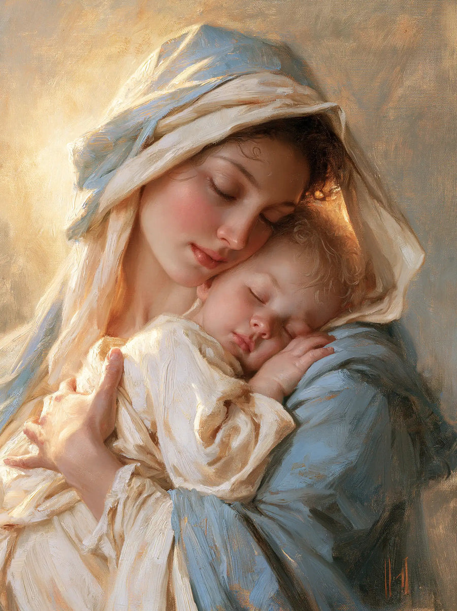 Virgin Mary and Child Jesus - Sacred Maternal Tenderness · Portrait n° 6